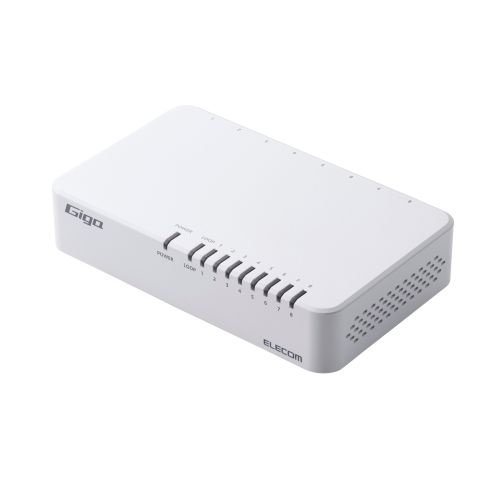 【送料無料】 ELECOM EHC-G08PA4-W Giga対応スイッチングHub/ 8ポート/ プラスチック筐体/ 電源外付モデル/ ホワイト 【在庫目安:お取り寄せ】| パソコン周辺機器