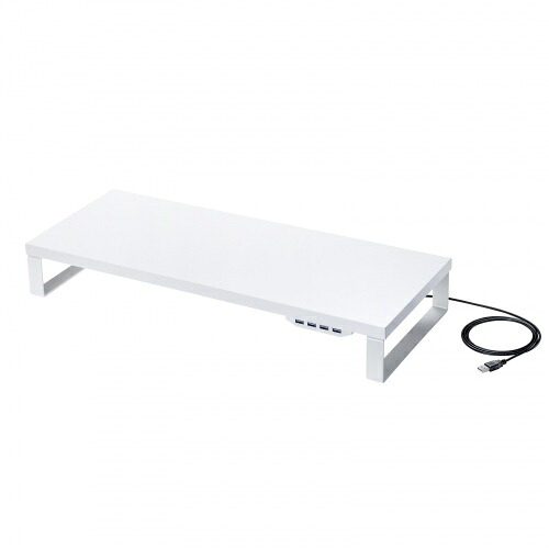 【送料無料】 サンワサプライ MR-LC215W USBハブ付モニター台（ホワイト） 【在庫目安:お取り寄せ】