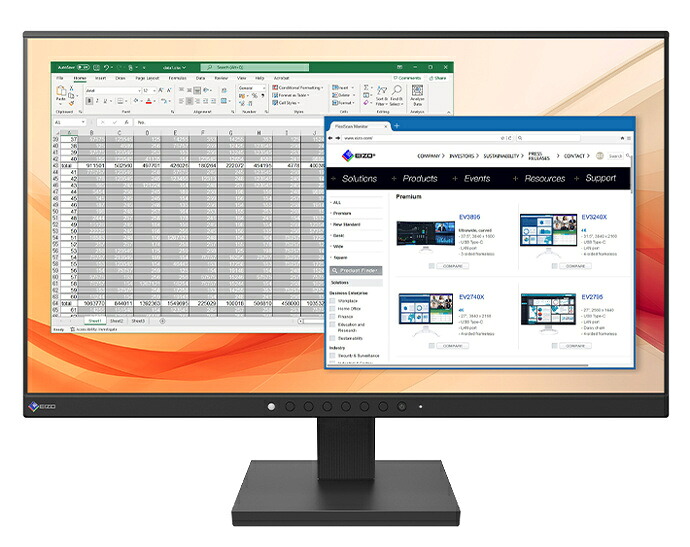 【貨物輸送無料】EIZO EV2130-BK 液晶見せびらかす 21.5型/ 1920×1080/ HDMI、DisplayPort、D-Sub/ 黒いこと/ 金棒引き：あり【店卸し資産標準尺度:少ない】
