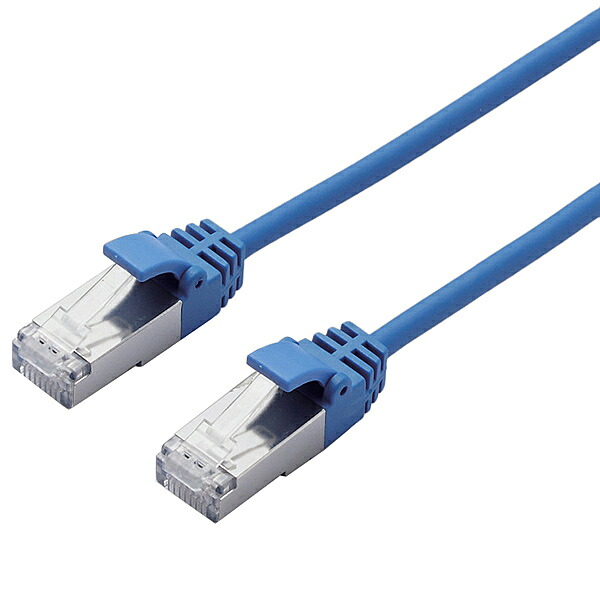 【送料無料】 ELECOM LD-TWSS/BU10 LANケーブル/ CAT7準拠/ スリム/ 10m/ ブルー 【在庫目安:お取り寄せ】