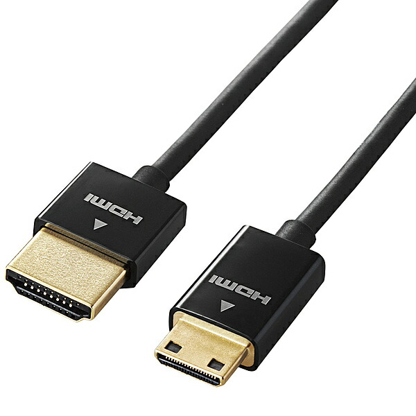 【送料無料】 ELECOM DGW-HD14SSM15BK デジカメ用HDMIケーブル/ スーパースリム/ Ver.1.4/ mini/ 1.5m/ ブラック 【在庫目安:お取り寄せ】