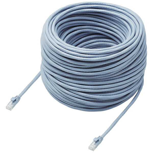 【送料無料】 ELECOM LD-GPAT/BU60/RS LANケーブル/ CAT6A対応/ EU RoHS指令準拠/ ツメ折れ防止カバー/ 簡易パッケージ仕様/ 60m/ 単線/ ブルー 【在庫目安:お取り寄せ】