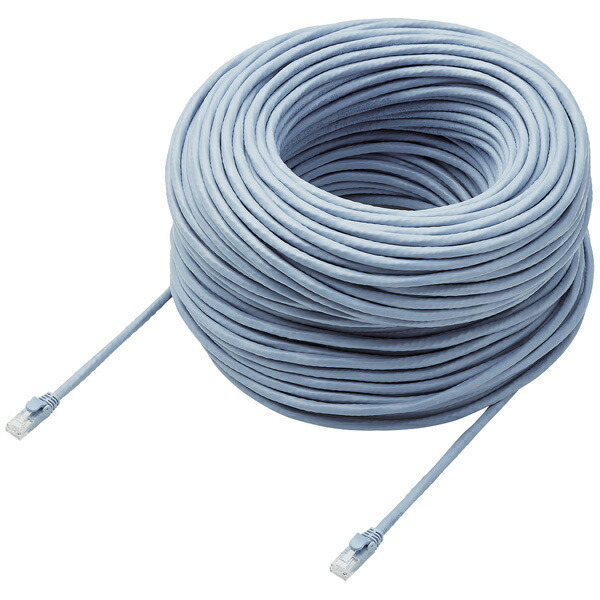 【送料無料】 ELECOM LD-GPAT/BU90/RS LANケーブル/ CAT6A対応/ EU RoHS指令準拠/ ツメ折れ防止カバー/ 簡易パッケージ仕様/ 90m/ 単線/ ブルー 【在庫目安:お取り寄せ】