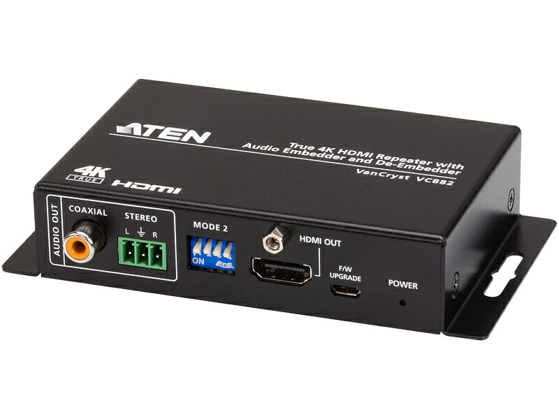 【貨物輸送無料】ATEN VC882 4K60p相応う HDMIオーディオエンベッダー/ ディエンベッダー【店卸し資産引き合い:お取り寄せ】