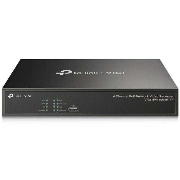 【送料無料】 TP-LINK VIGI NVR1004H-4P VIGI 4チャンネル PoE+ ネットワークビデオレコーダー 【在庫目安:僅少】| カメラ ネットワークディスクレコーダー ネットワークビデオレコーダー 監視 録画 ネットワークカメラ