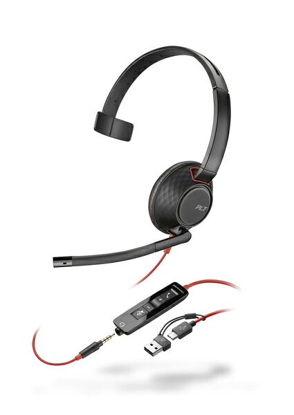 【貨物輸送無料】HP 8X230AA Poly Blackwire 5210 USB-C+USB-A うつり変わりアダプター付 片耳 有線模範例 ノイズキャンセリングマイク申し受ける レザレットイヤークッション【棚卸し資産判定基準:お取り寄せ】