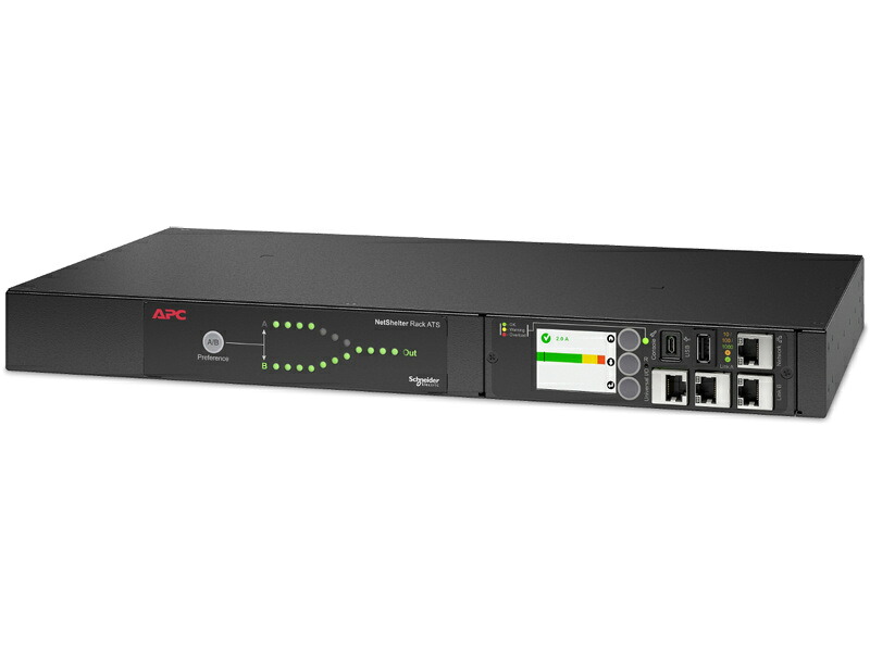 【貨物輸送無料】シュナイダーエレクトリック AP4430A APC Netshelter Rack Automatic Transfer Switch、1U、200V、20A、L6-20 インチ、(8) C13 (1) C19 out【店卸し資産引き合い:お取り寄せ】| 執務室 執務室調度品