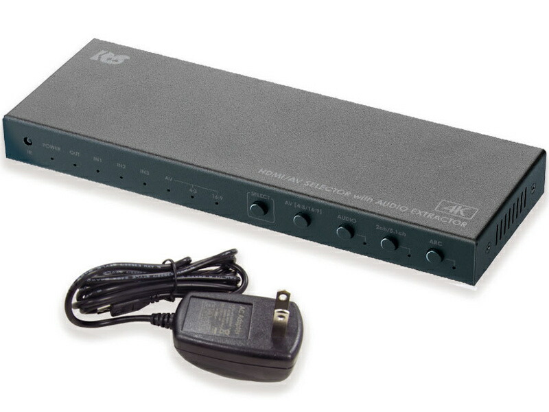 69 以上節約 ラトックシステム Rs Hasw41a 4k 4k60hz対応 外部音声出力付 4入力1出力 Hdmi Av切替器 Fucoa Cl
