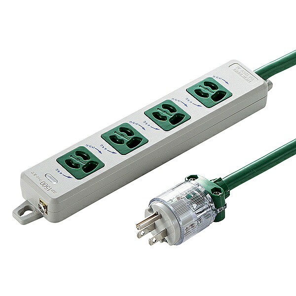 【送料無料】サンワサプライ TAP-HPM4-1G 医用接地プラグ付き電源タップ（3P・4個口・グリーン・1m）【在庫目安:お取り寄せ】｜デジタル百貨店PodPark店