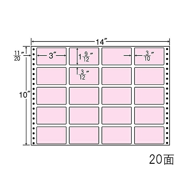 【送料無料】東洋印刷 MT14J-PINK タックフォームラベル 14インチ×10インチ 20面付(1ケース500折)【在庫目安:お取り寄せ】| ラベル シール シート シール印刷 プリンタ 自作|デジタル百貨店PodPark店