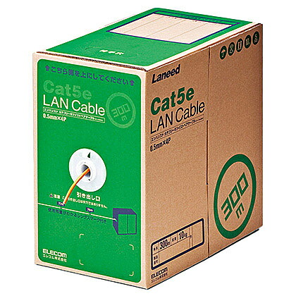 【送料無料】 ELECOM LD-CT2/DR300/RS RoHS対応LANケーブル/ CAT5E/ 300m/ オレンジ/ 簡易パッケージ 【在庫目安:お取り寄せ】
