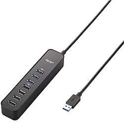 【在庫目安:あり】【送料無料】ELECOM U3H-T706SBK USB3.0ハブ/ マグネット付/ セルフパワー・バスパワー共用/ 7ポート/ ブラック｜デジタル百貨店PodPark店