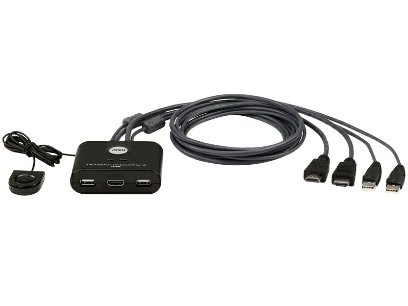 【送料無料】ATEN CS22HF 2ポートUSB HDMIケーブルKVMスイッチ(FHD対応)【在庫目安:お取り寄せ】|デジタル百貨店PodPark店