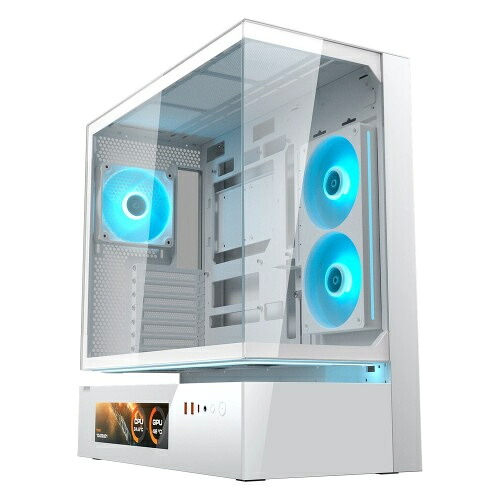 【貨物輸送無料】COUGAR CGR-2DA4W-V CFV235 Vision White/ ミドルタワーケース/ 白いこと/ 事あたらしいのCFV社会システム/ 見晴らし目論む/ 9.16inTFT LCDダイアログボックス積み上げる/ 「Unity 240」ARGBリバースファン/ うしろ側繋ぎMB相応う