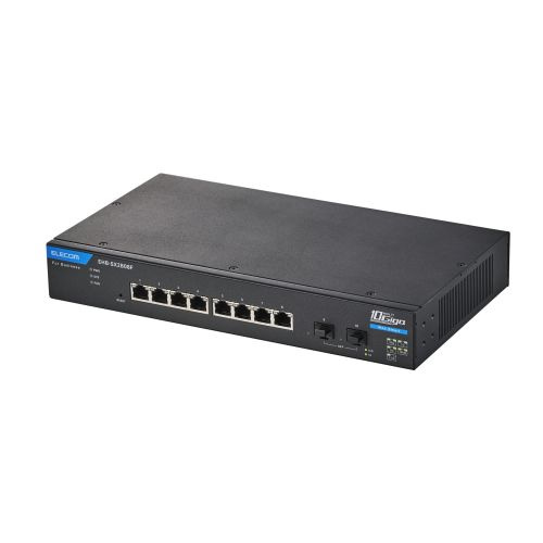 【店卸し資産準拠集団:あり】【貨物輸送無料】ELECOM EHB-SX2B08F 法人用Webスマートスイッチングハブ/ MultiGigabit相応う/ 10Gbps/ 8界面/ 3年引きうける