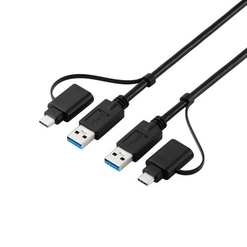 【貨物輸送無料】ELECOM UC-TV8BK 繋がり有線テレビ/ USB5Gpbs/ Windows・Mac相応う/ USB-A・USB Type-C相応う/ 1.5m/ 黒いこと【店卸し資産準拠集団:お取り寄せ】