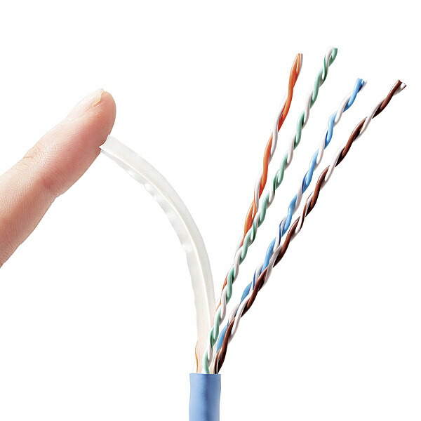 ELECOM LD-GPAL BU100RS LANケーブル CAT6A対応 EU RoHS指令準拠 コネクタ無し 単線 リレックス 100m ブルー  【初売り】