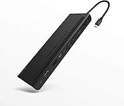 【送料無料】 ADAM Elements AAPADHUBPROBK USB 3.1 Type-C 11-in-1フル機能の高性能ハブ USB 3.1 Gen 1 Type-A x2/ USB2.0 Type-A x1/ HDMI Std.A x1/ VGA x1/ DisplayPort x1/ RJ45 x1/ Audio x1/ SD x1 【在庫目安:お取り寄せ】| パソコン周辺機器