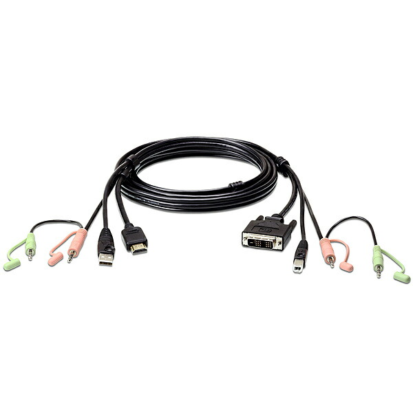【送料無料】 ATEN 2L-7D02DH 1.8m USB KVMケーブル（HDMI→DVI-D変換、オーディオコネクター付属） 【在庫目安:お取り寄せ】| パソコン周辺機器 KVMケーブル KVM ケーブル PC パソコン