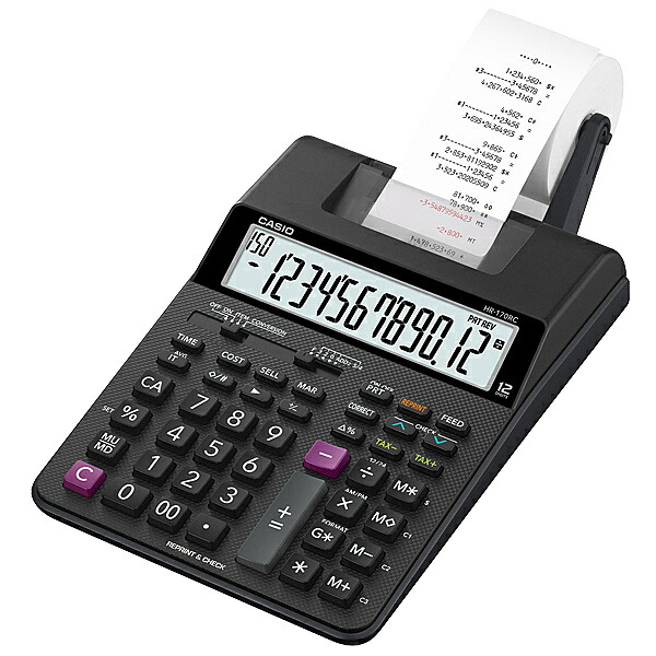 【貨物輸送無料】CASIO HR-170RC-BK 印刷工計算器【店卸し資産引き合い:お取り寄せ】| 事務機 計算器 数えること機 陰電子卓上数えること機 小型 弾き出す 数えること 税数えること 使い果たす税 税