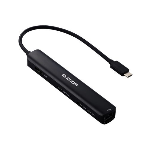 【在庫目安:あり】【送料無料】 ELECOM DST-C30BK Type-C ドッキングステーション/ 充電専用USB-C×1/ USB-C×1/ USB-A×2/ HDMI×1/ LANポート付/ ブラック| パソコン周辺機器 ポートリプリケーター ポートリプリケータ PC パソコン