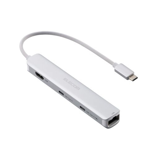【在庫目安:あり】【送料無料】 ELECOM DST-C30SV Type-C ドッキングステーション/ 充電専用USB-C×1/ USB-C×1/ USB-A×2/ HDMI×1/ LANポート付/ シルバー| パソコン周辺機器 ポートリプリケーター ポートリプリケータ PC パソコン