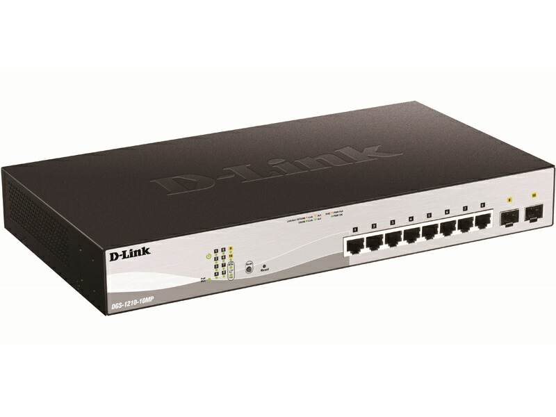 【貨物輸送無料】D-Link DGS-1210-10MP/F3 DGS-1210-10MP ギガビットL2かっこ良い取り替えっこ PoE+相応う(最大限度130W給電) ワット数内蔵 愛読者受け答え 10/ 100/ 1000BASE-T界面x8 SFP拡張スロットx2 リミテッドライフタイム引き請ける客体【店卸し資産準拠集団:お取り寄せ】| マイコン境界線の外側装置