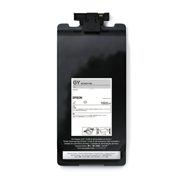 【貨物輸送無料】EPSON SC34GY160 SureColor用 インキ容器に並べる/ 1600ml（薄墨色）【店卸し資産準拠集団:お取り寄せ】| 疲労困憊品 インキ インキ薬莢 インキ貯蔵タンク 純然たる インクジェット 印刷人 取り替えっこ 新品 薄墨色