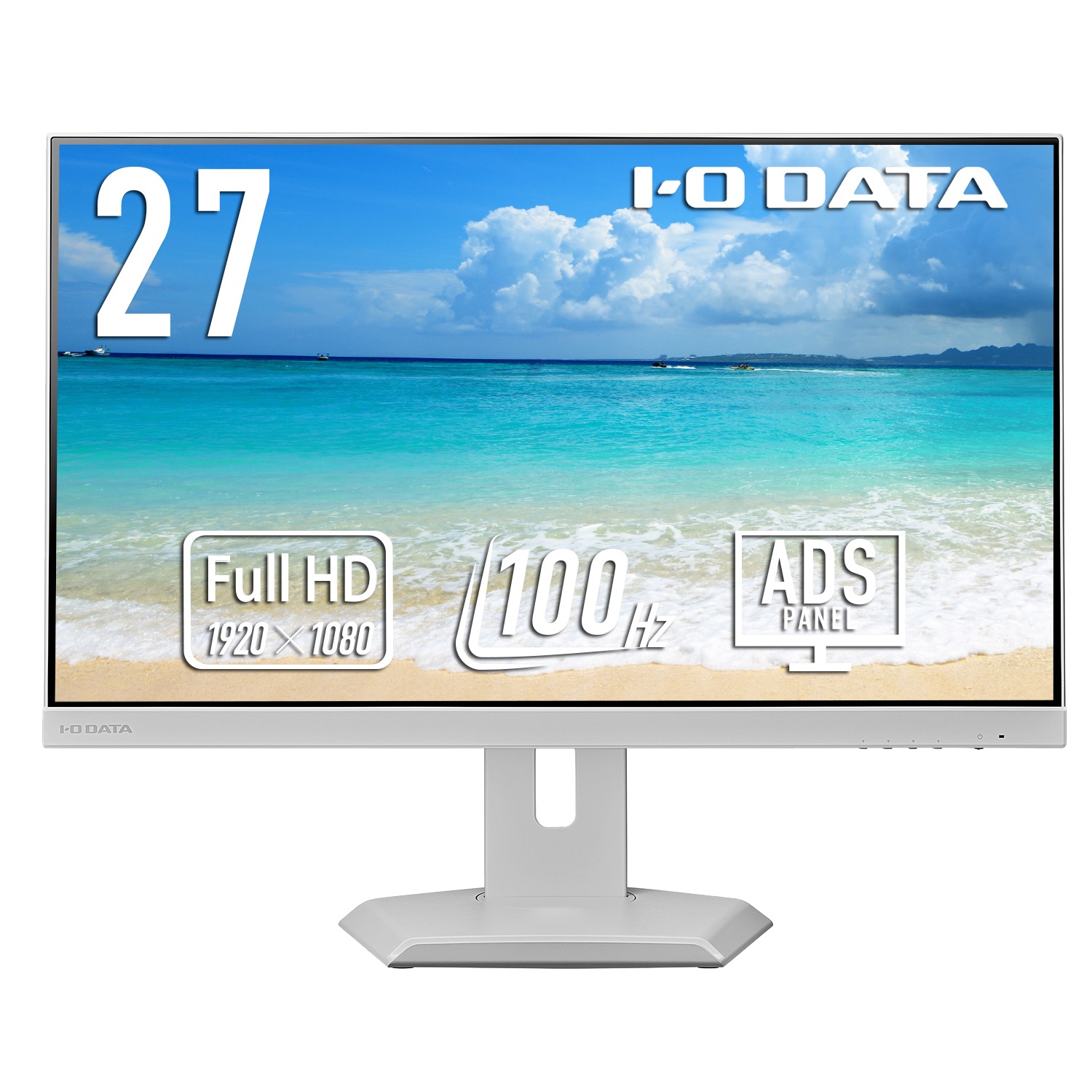 【貨物輸送無料】IODATA EX-C272SDW-F 広広とした液晶見せびらかす 27型/ 1920×1080/ HDMI、DisplayPort、USB Type-C/ 白いこと/ 金棒引き：あり/ 無償性表現スタイル照明ランプ/ 見せびらかすの下に万覚え帳マイコンを置ける!【店卸し資産標準尺度:少ない】