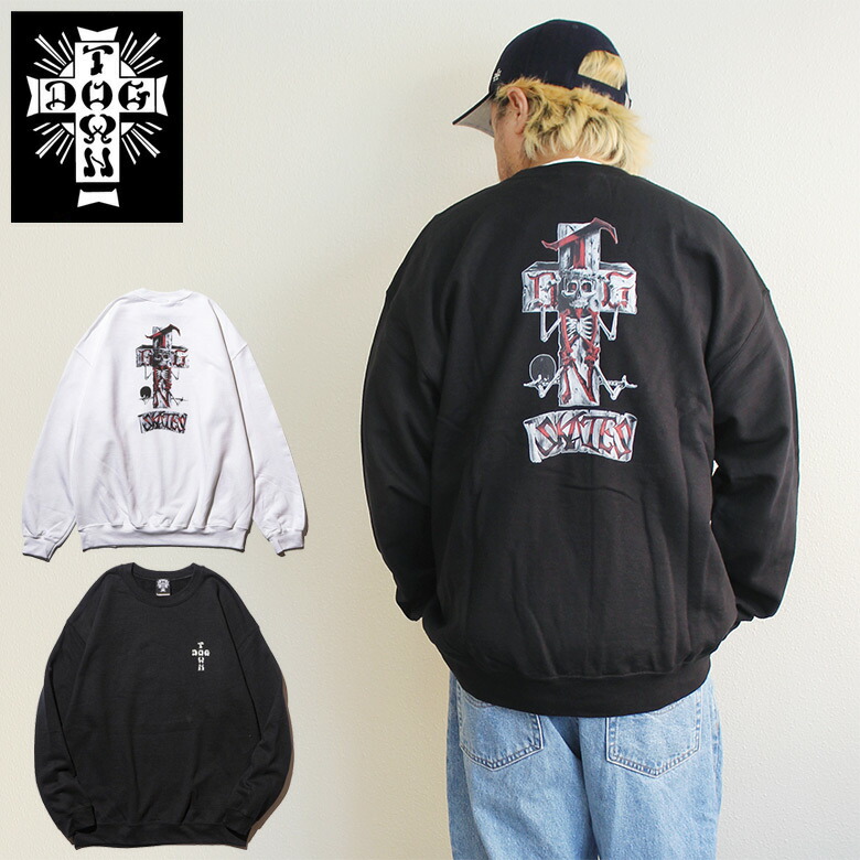 【楽天市場】DOGTOWN ドッグタウン CIRCLE STONE CREW SWEAT クルーネック スウェット ブラック プリント 大きいサイズ  メンズ 長袖 M L XL 大きめ 8oz 裏起毛 デザイン プリント かっこいい おしゃれ 人気 安い ブランド ビッグサイズ 通勤 通学 秋冬  ...