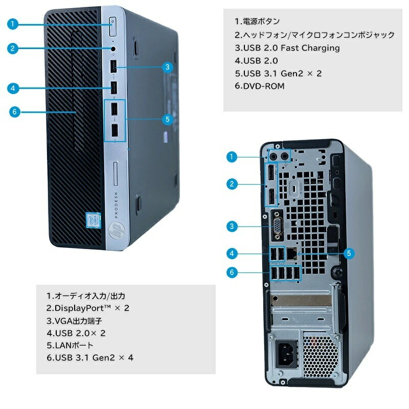 第8世代 HP 600 4K デスクトップパソコン 630 pc SF Win11 Windows10