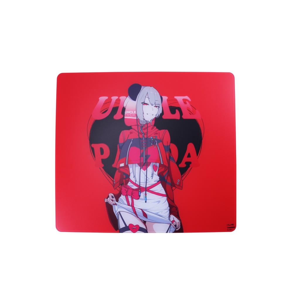 Uncle Panda REDガラスマウスパッドスピードバランスタイプ 450&times;400mm 厚さ4mm｜パソコン工房 店