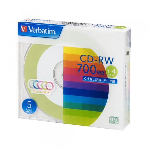 Verbatim CD-RWメディア SW80QM5V1 三菱化学 データ用CD-RW 1-4倍速対応 700MB 5枚パック 【激安】