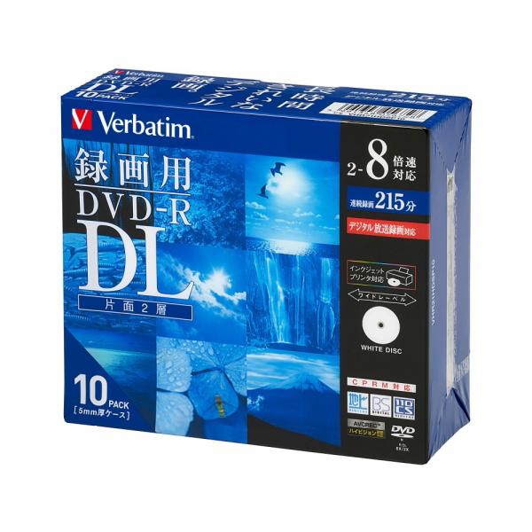 Verbatim DVD-R DLメディア VHR21HDSP10 録画用 片面2層 DL 2-8倍速書き込み対応5mm厚スリムケース入りブランク メディア 【信頼】