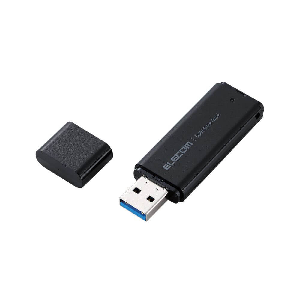 ELECOM ESD-EMC0500GBK SSD 外付け 500GB USB3.2 Gen1 読出最大400MB/秒 超小型 ポータブル キャップ式 耐衝撃 ブラック 17,324円