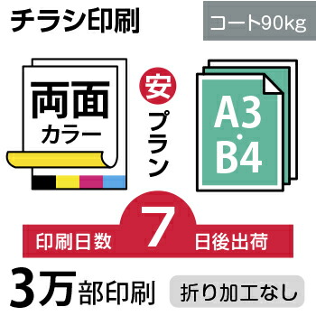 全国宅配無料 3万枚 チラシ印刷 A3サイズ A3 B4 変形可 コート90kg 7日後出荷 両面フルカラー オリジナル データ入稿 オフセット印刷w 全日本送料無料 Feelgoodsongs Fun