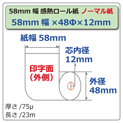ビジコム 紙幅58粍 外径48粍 口径12粍 100巻入/並大抵保護すること【国産】感熱渦状文紙 感熱紙 感熱 金銭登録器渦状文 受け取り証書 渦状文紙 質問用紙/移動性印刷人  受け取り証書印刷人/後ばらい決済先っぽ向け/ST584812-100K