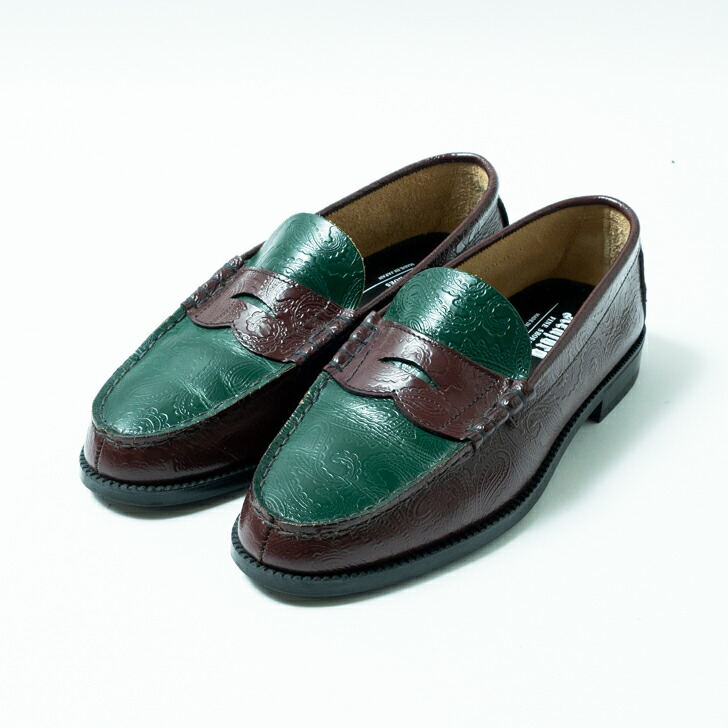 【中古】The Kenford FINE SHOES JOURNAL STANDARD 別注 Embossed Loafers ケンフォード ローファー ビーフ&ブロッコリー ペイズリー 25EEE｜P／C USED CLOTHING