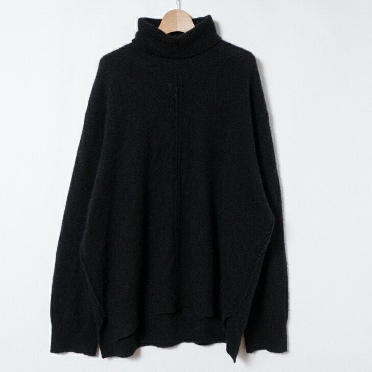 【中古】ssstein Wool/Alpaca Knit Loose Turtle Neck PO ST.1295 シュタイン 羊毛アルパカ 編み物 濫りがわしい タートルネック 黒いこと 黒 M