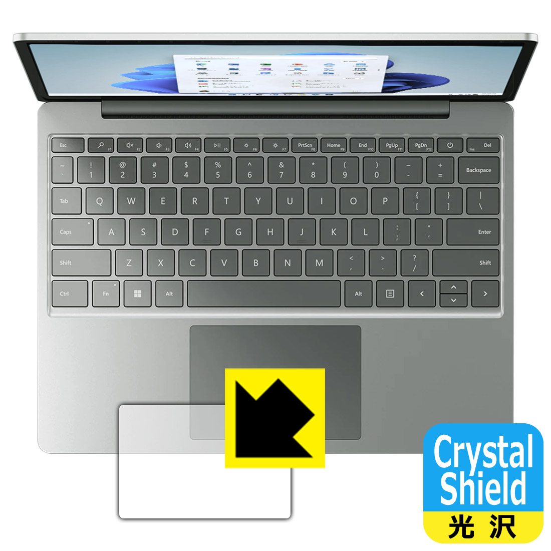 Crystal Shield保護フィルム Surface Laptop Go 2 2022年6月発売モデル トラックパッド用 日本製 自社製造直販  消費税無し