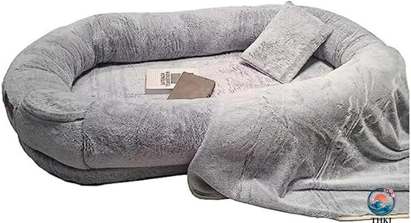 【全品2点で5%OFF】ベッド 北欧風 ふわふわ 寝心地いい 室内用 大人用 柔らかい リラックス お昼寝 1人掛け シンプルテイスト インテリア 座り心地良い 枕付き ブランケット付き 大型人間用犬用ベッド 人間兼用ドッグベッド ベッド クッション 取り外し可能カバー洗える