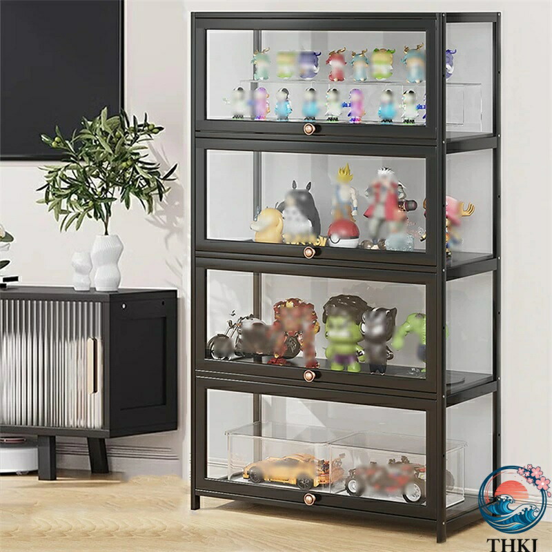 【全品2点で5%OFF】アクリル樹脂製見せびらかす収納家具 四面澄み切った 竹枠+アクリル樹脂 THKJ 気密性と防塵性 図形入れもの 寄せあわせ入れもの 一般受け おすすめ 収納ケース・ボックス-押入れ収納