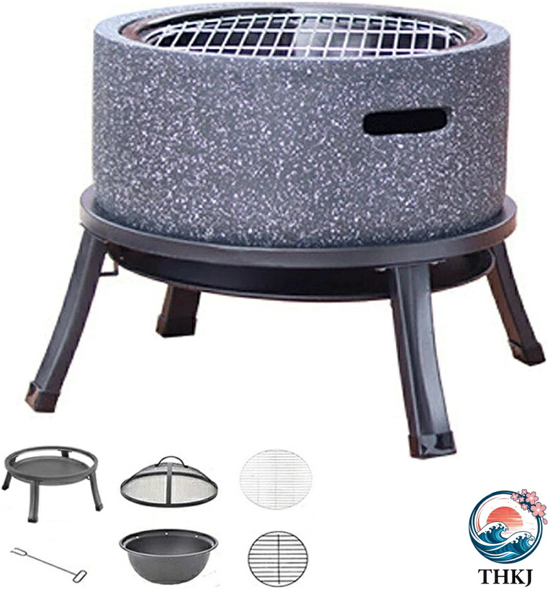 【全品5%ポイント】屋外ファイヤーピットガーデン 44cmイミテーションストーン リッドテーブルトップファイヤーピット暖炉ポーカー 人気 おすすめ｜PDA shop
