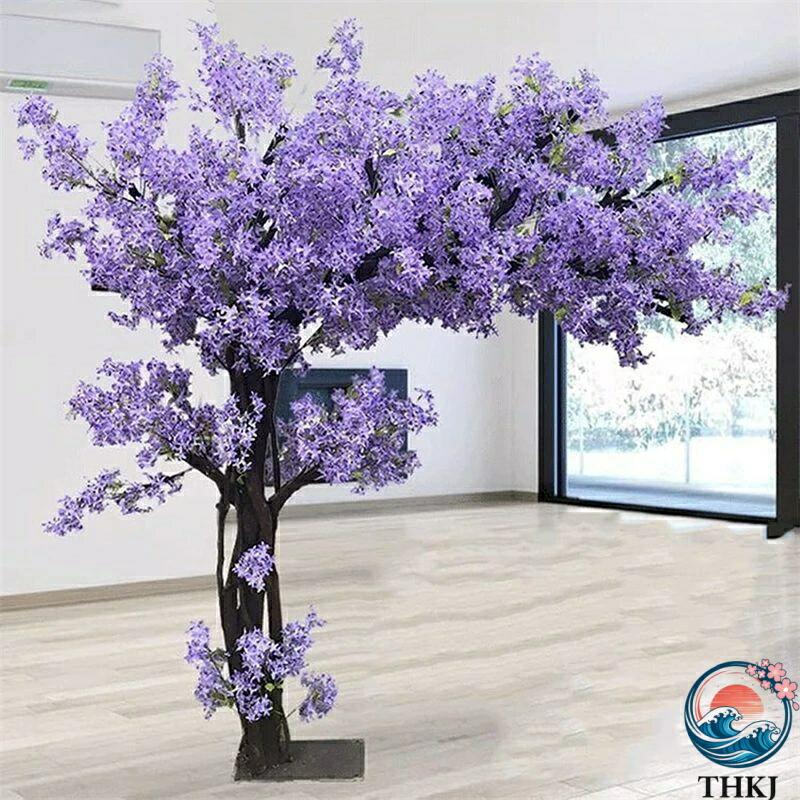 【全品2点で5%OFF】豪華な人工的な桜の木、日本の桜の紫色のLifelikeの人工的な桜の花屋内屋外の結婚式の人工的なつるの花 (サイズ : 2.3x2m)