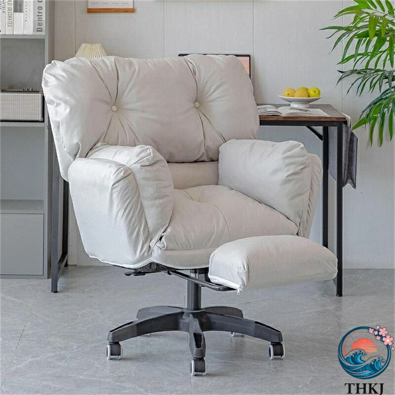 【全品2点で5%OFF】オフィスチェア デスクチェア 椅子 テレワーク 疲れない パソコンチェア 昇降式 オットマン付き 厚い背もたれ 通気 蒸れない 高反発クッション 肘掛け 360度回転 キャスター付き 勉強椅子 社長椅子 Dark Gray