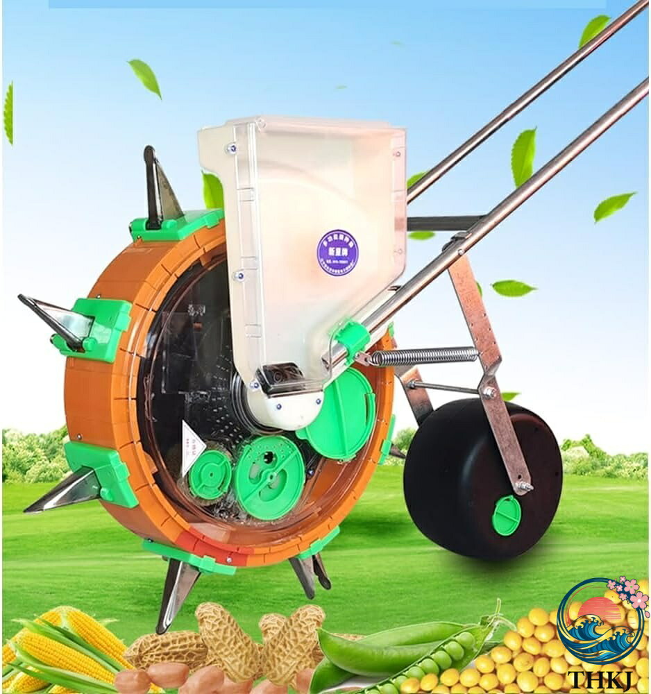【全品2点で5%OFF】種まき機 手動種まき機 野菜播種機 手動プッシュ 2-in-1 多機能 精密種まきツール 播種深さ調整可能 自動種子補充 あらゆるサイズの種子に対応 大豆ピーナッツ トウモロコシ 播種機 ローラーカルーセル 手押し播種機 12口間隔13cm