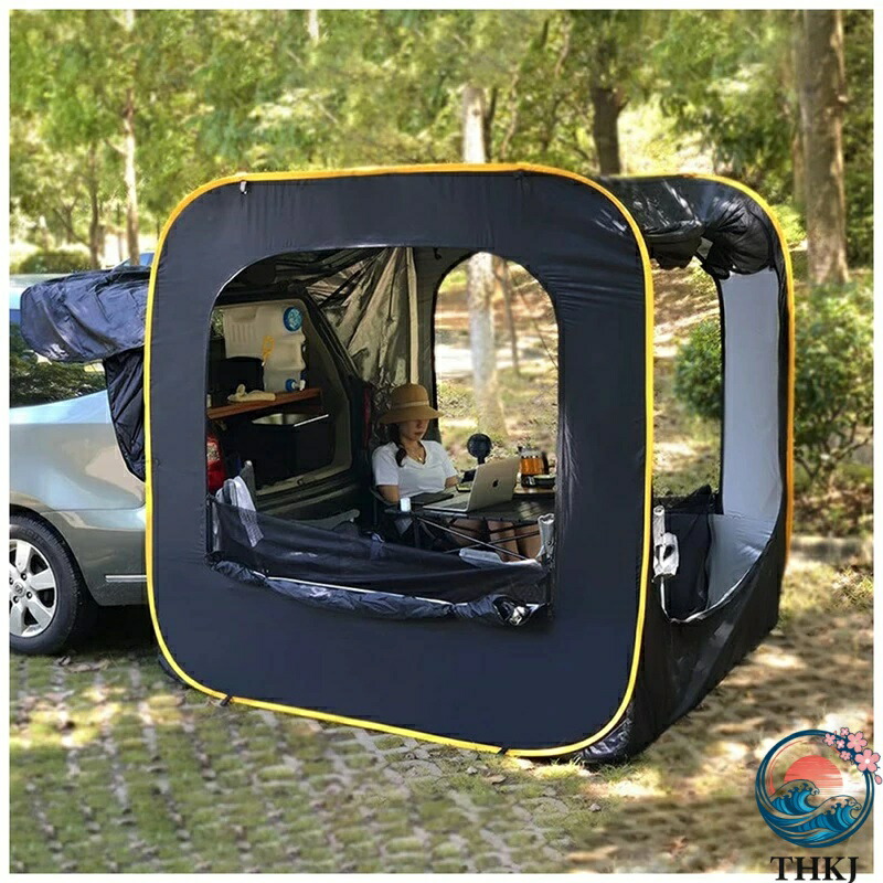 【全品2点で5%OFF】バックドア テント キャンプ用 車用テント トランクテント THKJ 震災 災害用 防水 UV機能 メッシュ窓付き 虫除け対策 リアゲート 人気