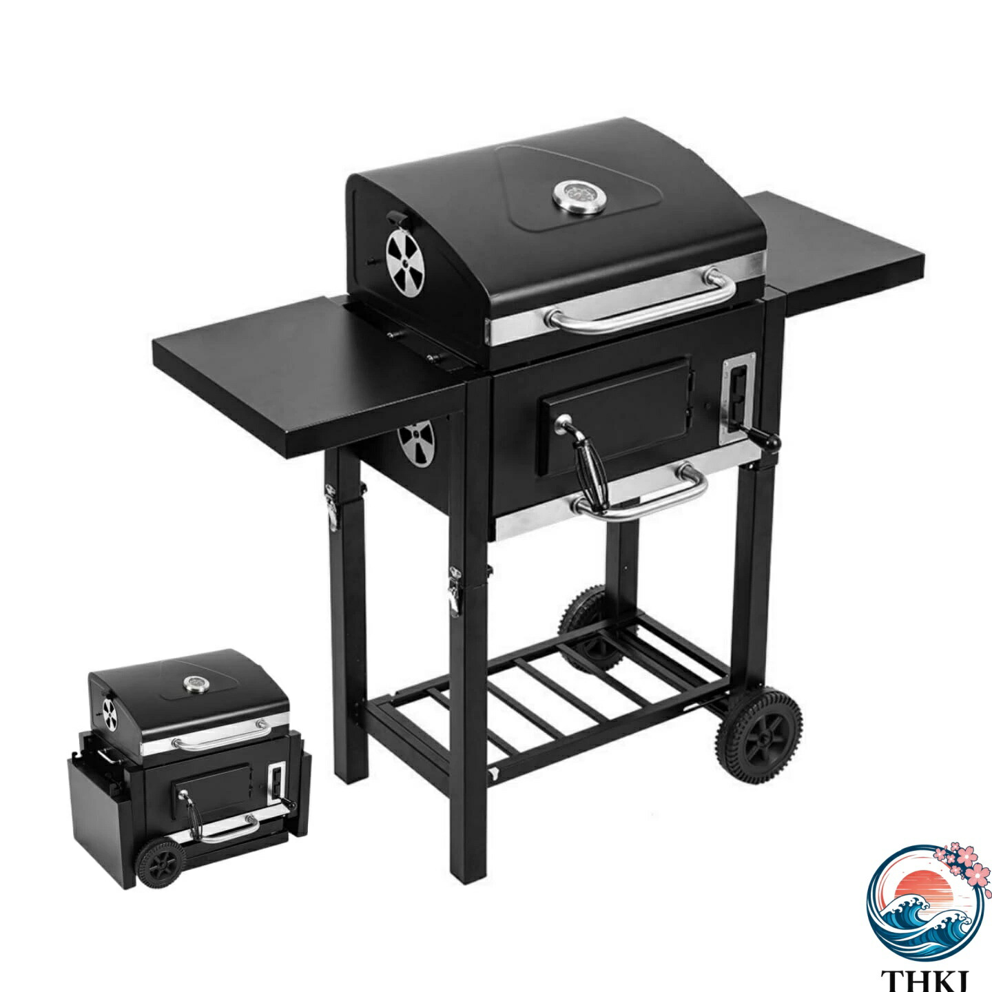 【全品5%尖んがり】丸焼きコンロ 炭火焼き 中型 BBQ食べ物屋 気温計付き添い人 THKJ 通気口付き添い人 蓋付き添い人 丸焼き 食べ物屋 身寄り2人～10人ぐらい至適 一般受け