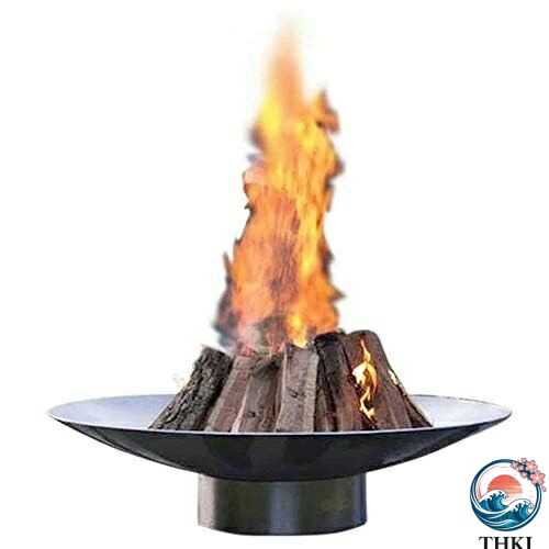 【全品2点で5%OFF】ファイヤーピット 大型屋外ファイヤーピットボウル、ヘビーデューティパティオファイヤーピット、巨大なガーデンファイヤーボウル、鋳鉄ラウンド焚き火薪、キャンプ 屋外用、スチールカラー 80cm 26,007円
