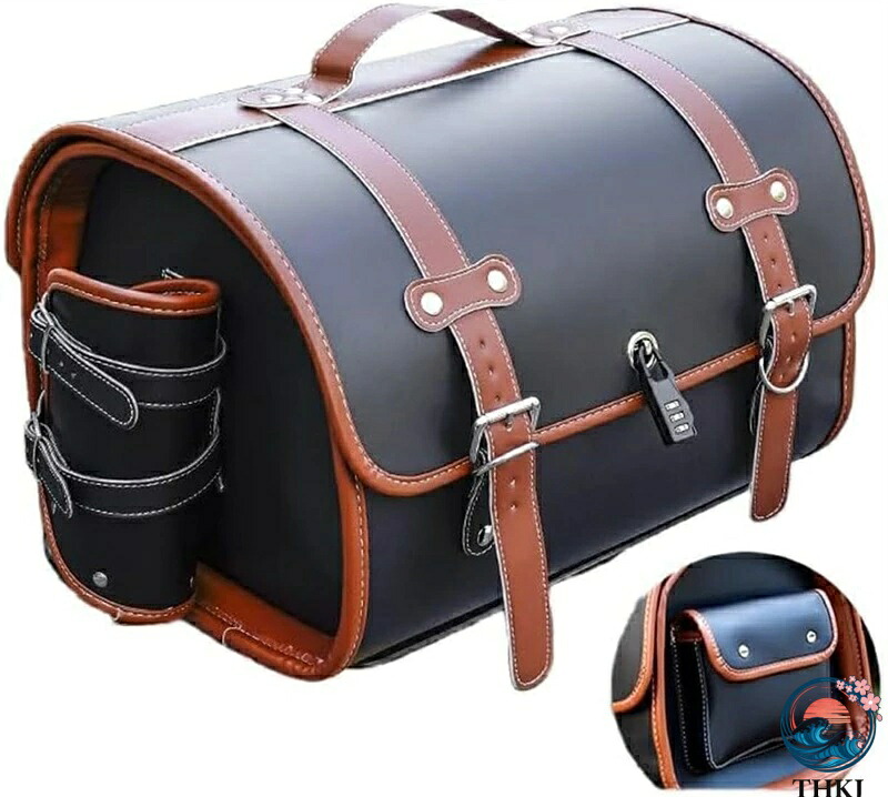 【全品2点で5%OFF】バイク リアボックス バイク用リアボックス 33L トップケース バイクボックス バイク用ボックス 着脱可能式 大容量 レザー 簡単装着 原付 スクーター フルフェイス収納可能 ヘルメット入れ (ホワイト)